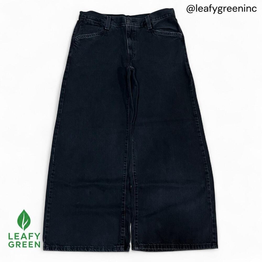 Levi's 94 Baggy Wide Leg Black Jeans us sz 34x30 Loose Fit Skate Y2K Massive Sil